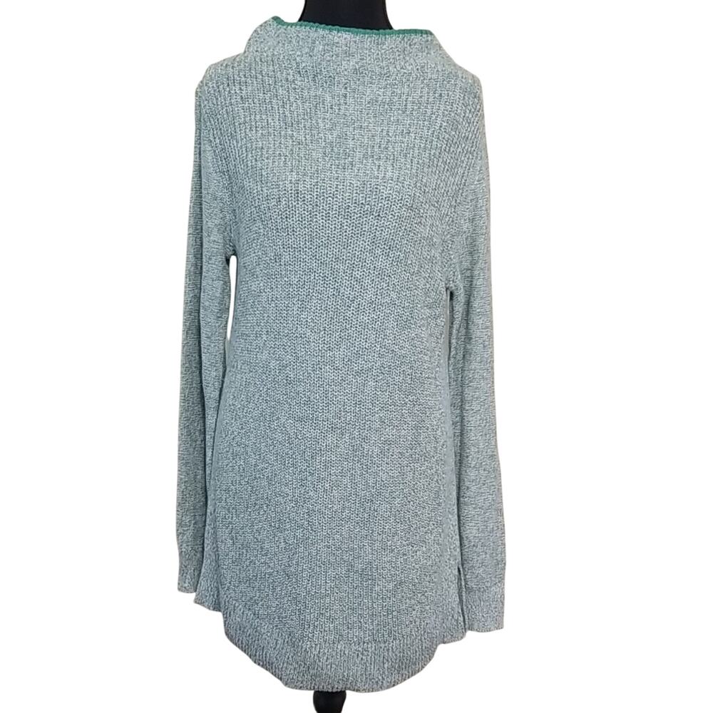 NWT LOFT Womens Green Long Warm Chunky Cable Knit Sweater Fall Winter Size Small